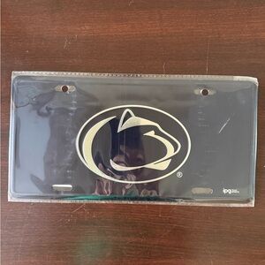 Penn State Logo License Plate, Has A Cut In It Where The Box Opened